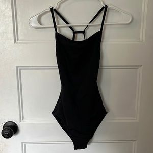 black mariia adjustable loop camisole leotard